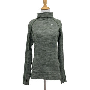 Under Armour Top Women XS Extra Small Avocado Turtleneck Compression Heatgear